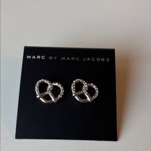 Marc by Marc Jacobs Silver Crystal Pretzel Stud Earrings